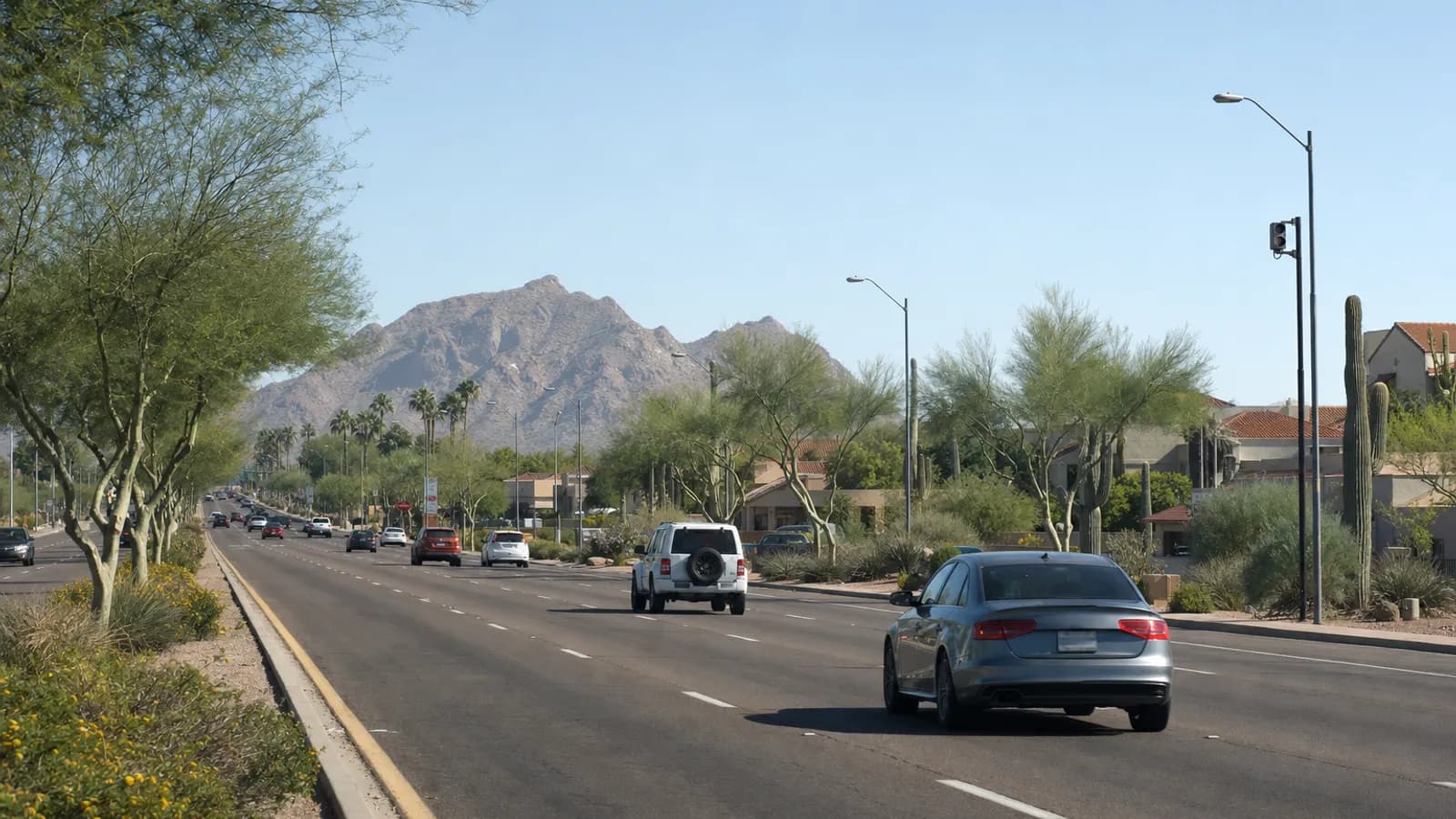 Road and speed-camera scene in Phoenix