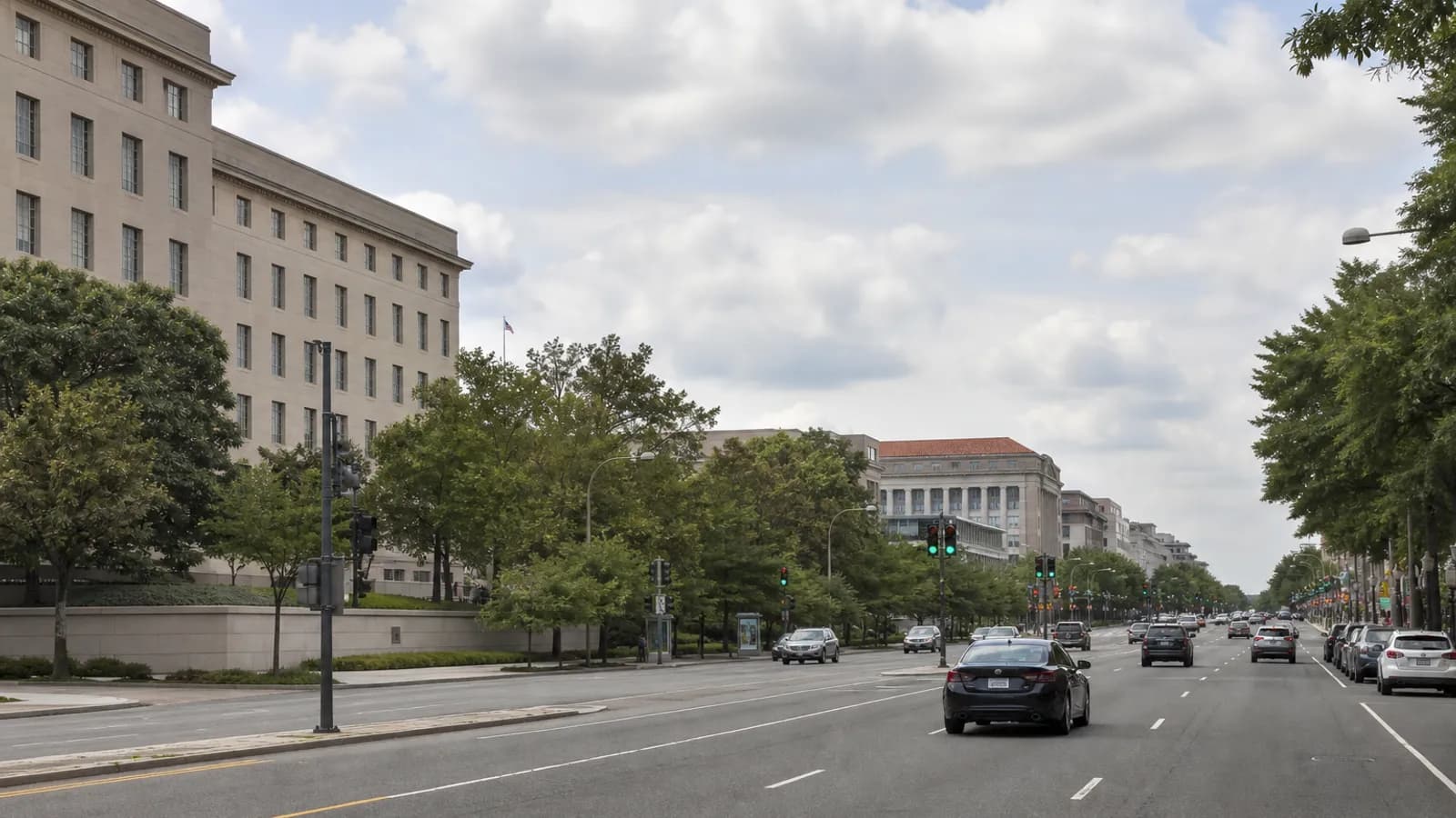 Road and speed-camera scene in Washington, DC