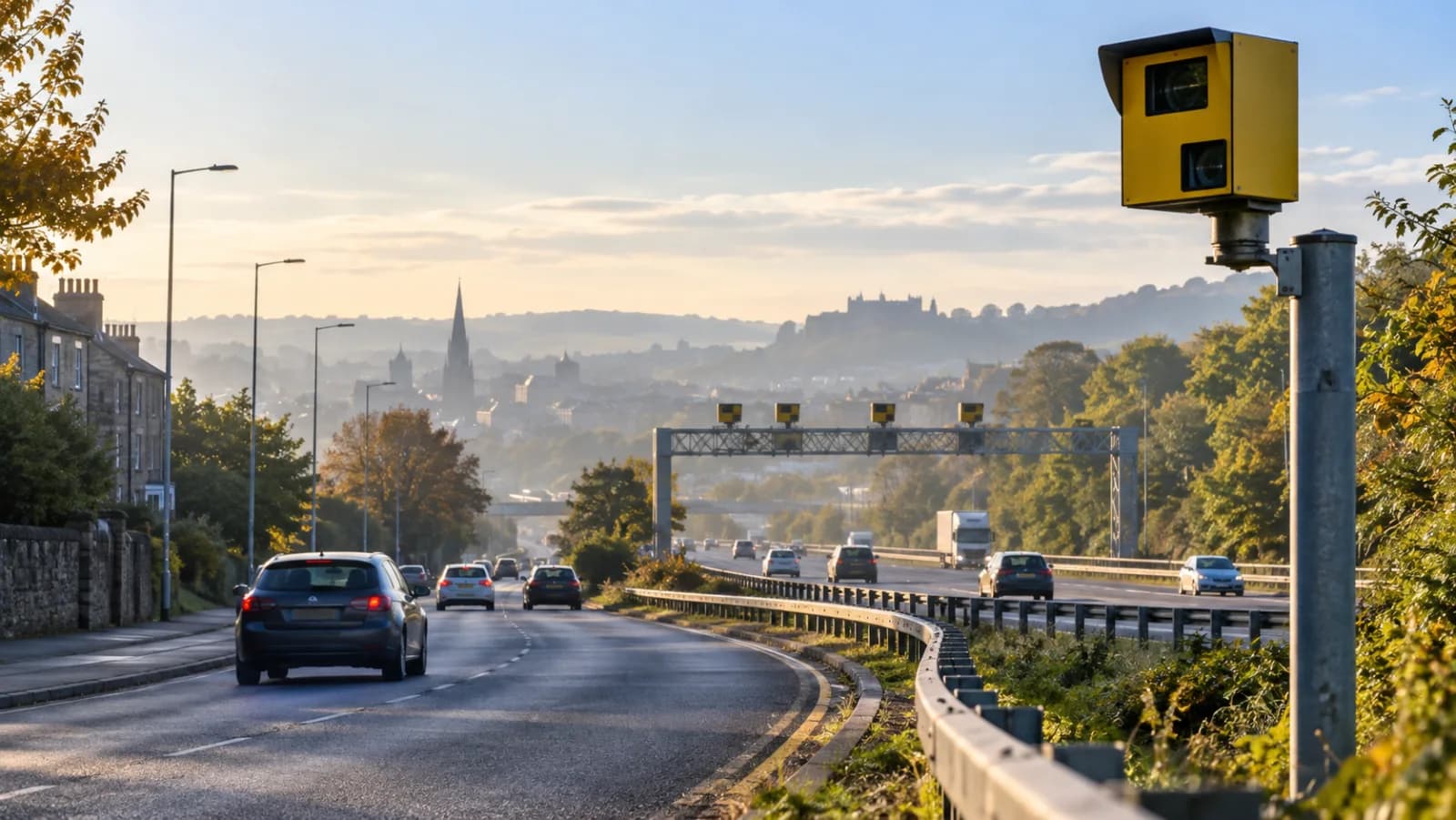 Thematic road scene for Where Are Speed Cameras Most Common in the UK?